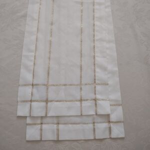 Laura Ashley White Gold Embroidery Table Runner